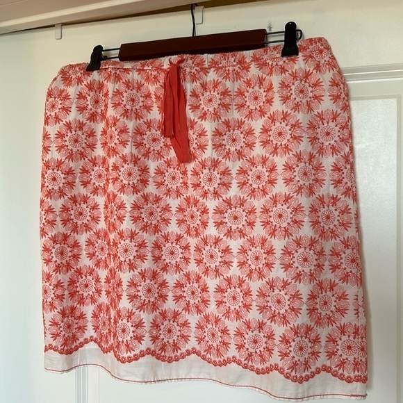 EUC pretty Sophie Max embroidered mini skirt Size L fully lined 100% cotton - Picture 1 of 7